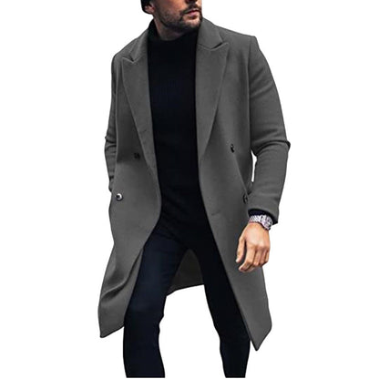 Herren Langmantel Modern Eleganter Doppelreihenknopf
