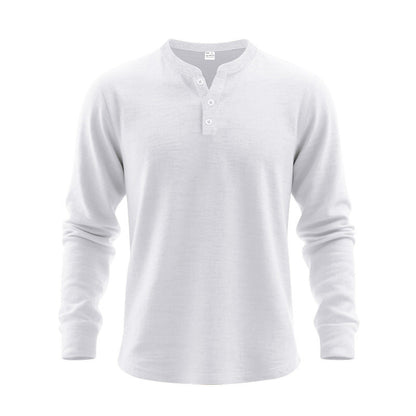 Herren Langarmshirt Strukturiert Knopfleiste Modern Berlin
