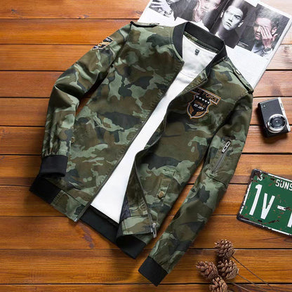 Herren Camo Bomberjacke Militärstyle Schwarz