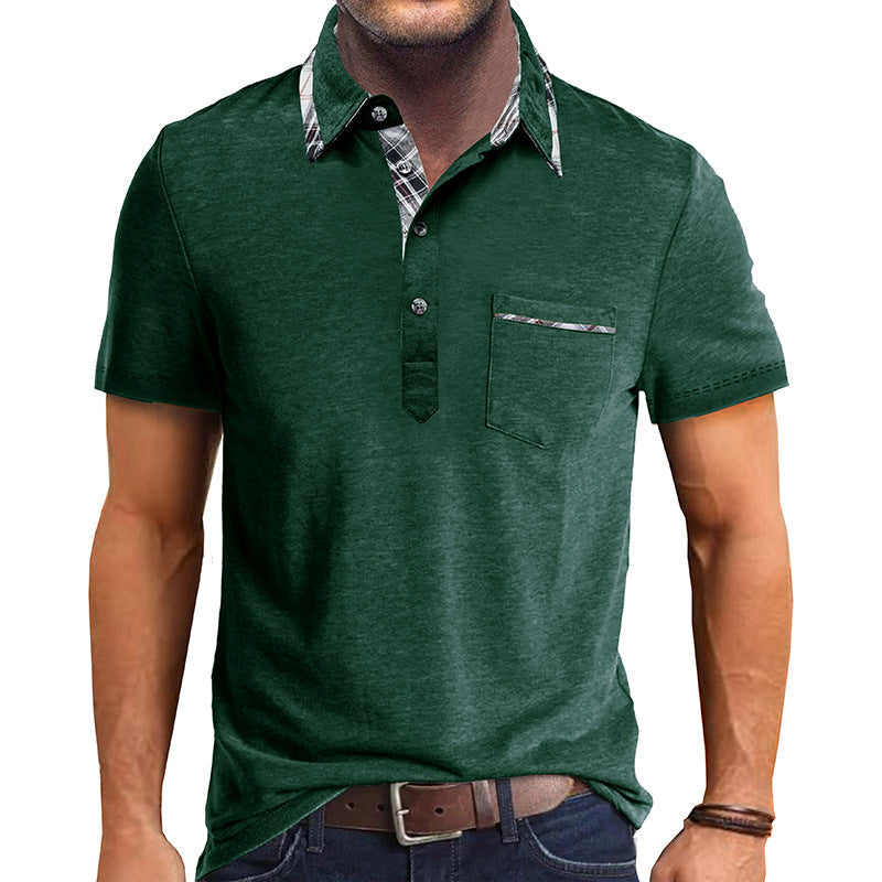 Herren Poloshirt Elegant Modern Kontrast Kragen