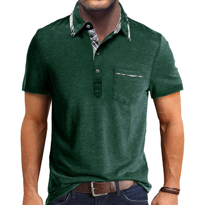 Herren Poloshirt Elegant Modern Kontrast Kragen