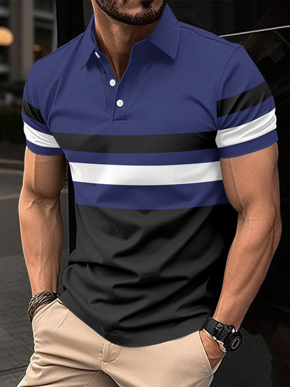 Herren Polo-Shirt Gestreift Modern Sportlich