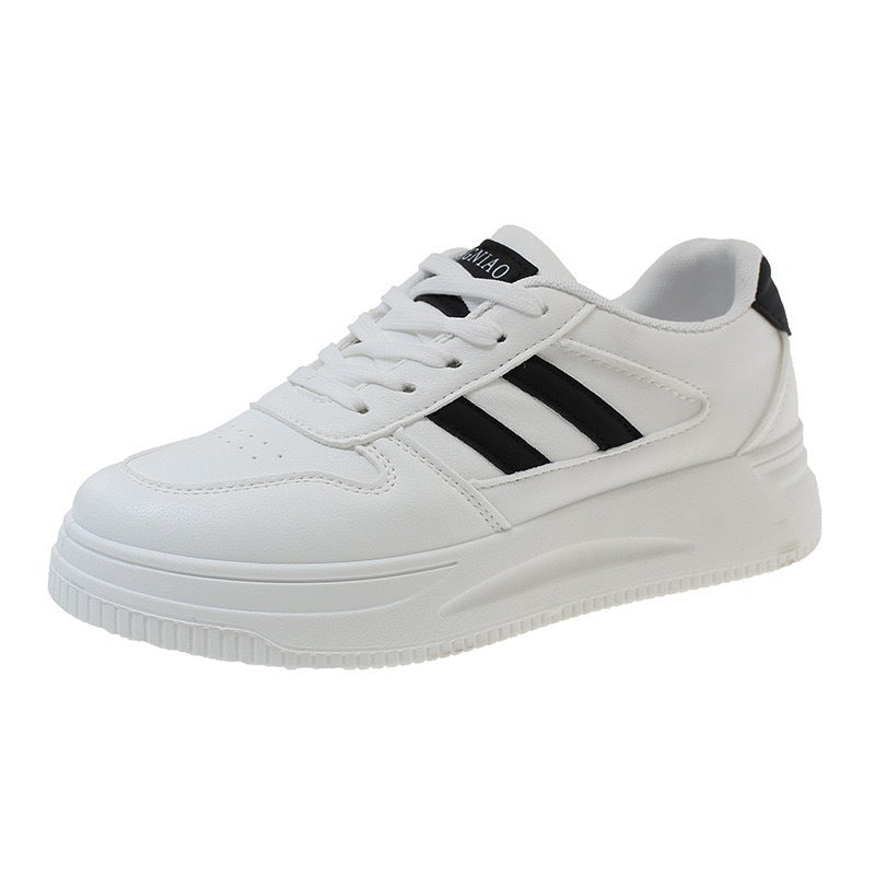 Damen Sneaker Plattform Schuhe Hoch Lederoberfläche Atmungsaktiv