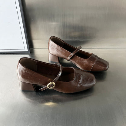 Elegante Damen Ballerinas Schuhe mit Riemen aus Leder