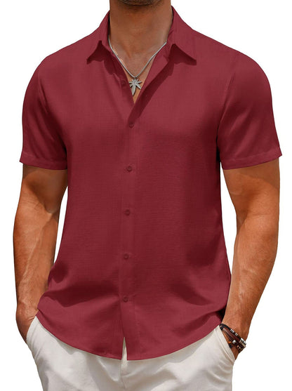 Herren Kurzarmhemd Modern Slim Fit Elegantes Design