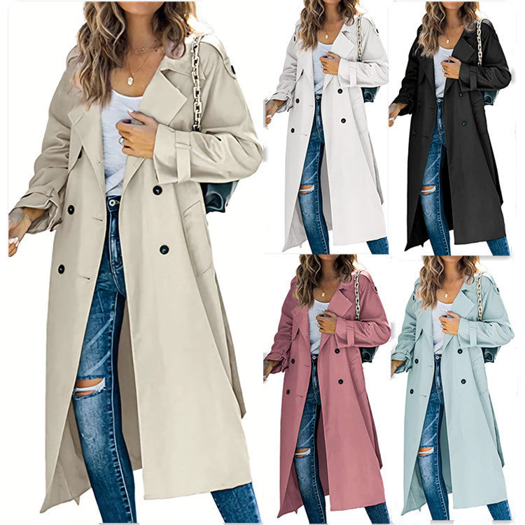 Damen Trenchcoat Elegant mit Gürtel und Knöpfen Modern - BerlinGlamour