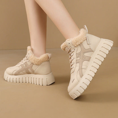 Damen Sneaker High Top Flauschig Warm Winter