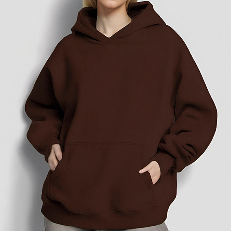 Damen Kapuzenpullover Weich Fleece Lockere Passform