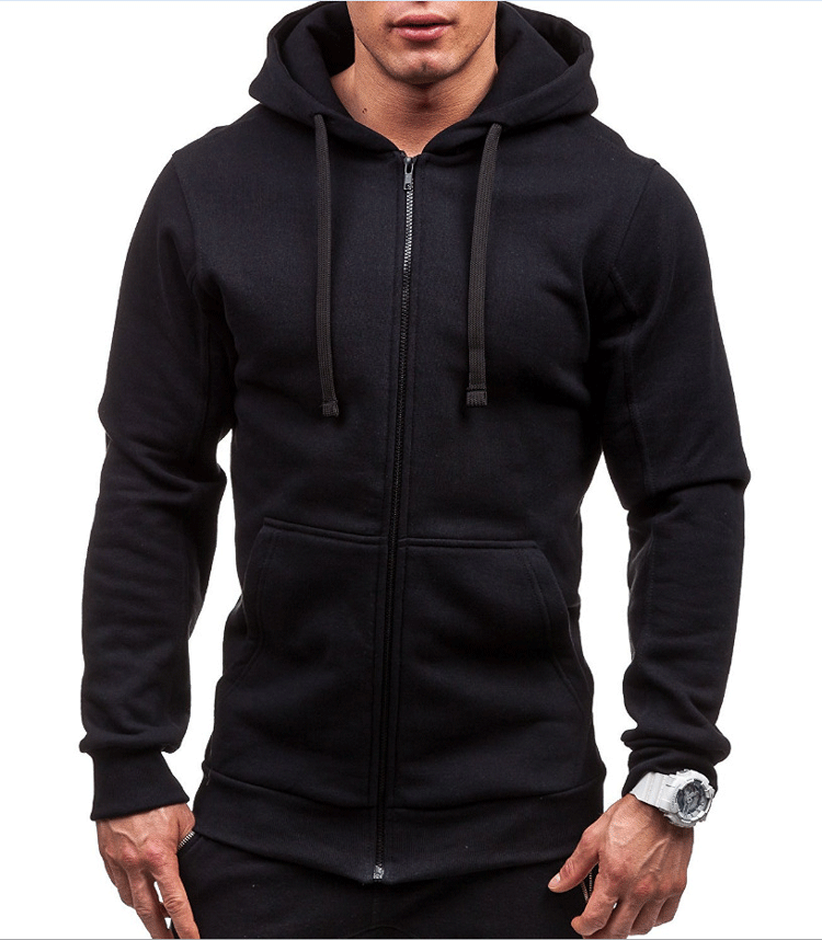Herren Hoodie mit Taschen und verstellbarem Bund Sportlich Modern