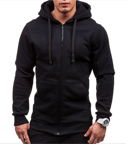 Herren Hoodie mit Taschen und verstellbarem Bund Sportlich Modern