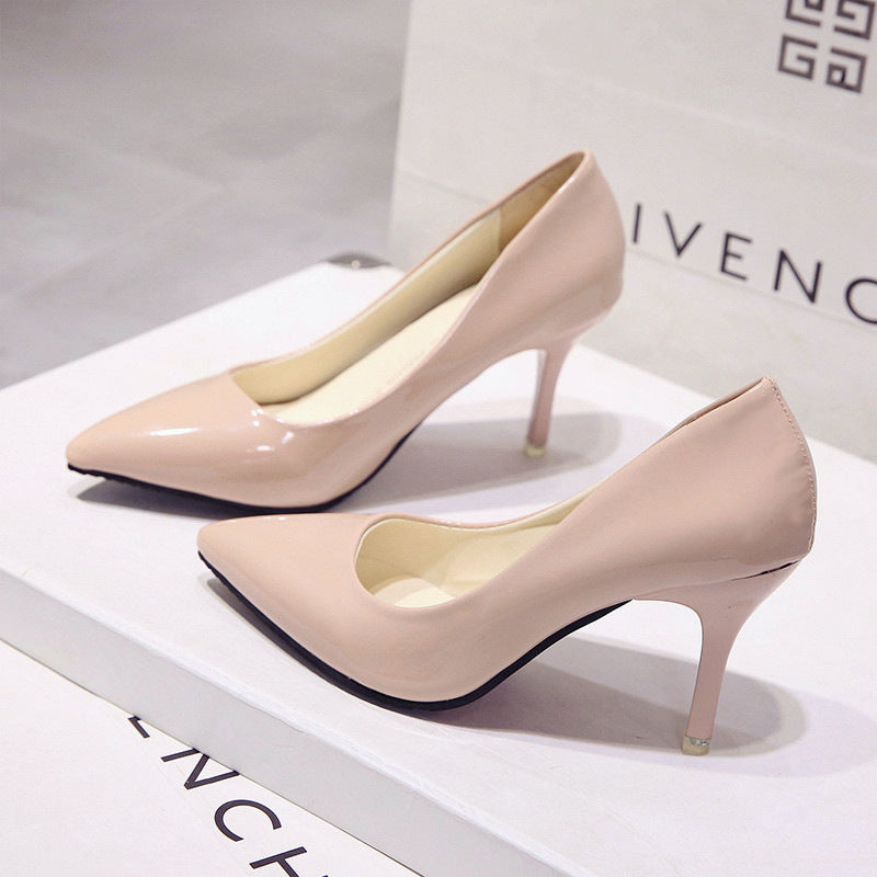 Damen Pumps Hochglanz Schmal Elegant Komfort