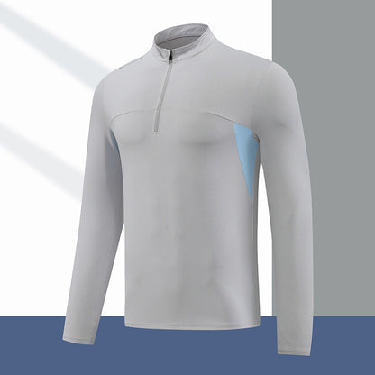 Herren Thermoshirt Funktionsshirt Stehkragen Reißverschluss Sportlich