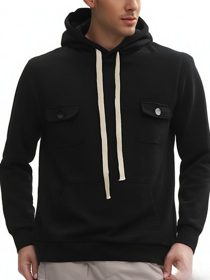 Herren Kapuzenpullover Strukturiert Mit Taschen Modern