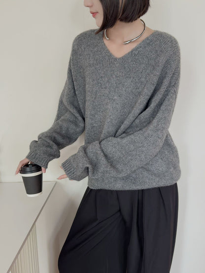 Eleganter V-Ausschnitt Pullover Damen Luxus Qualität