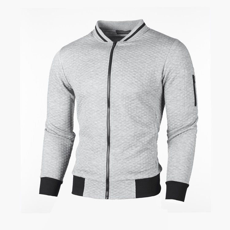 Herren Steppjacke Sportlich Reißverschluss Kontrast