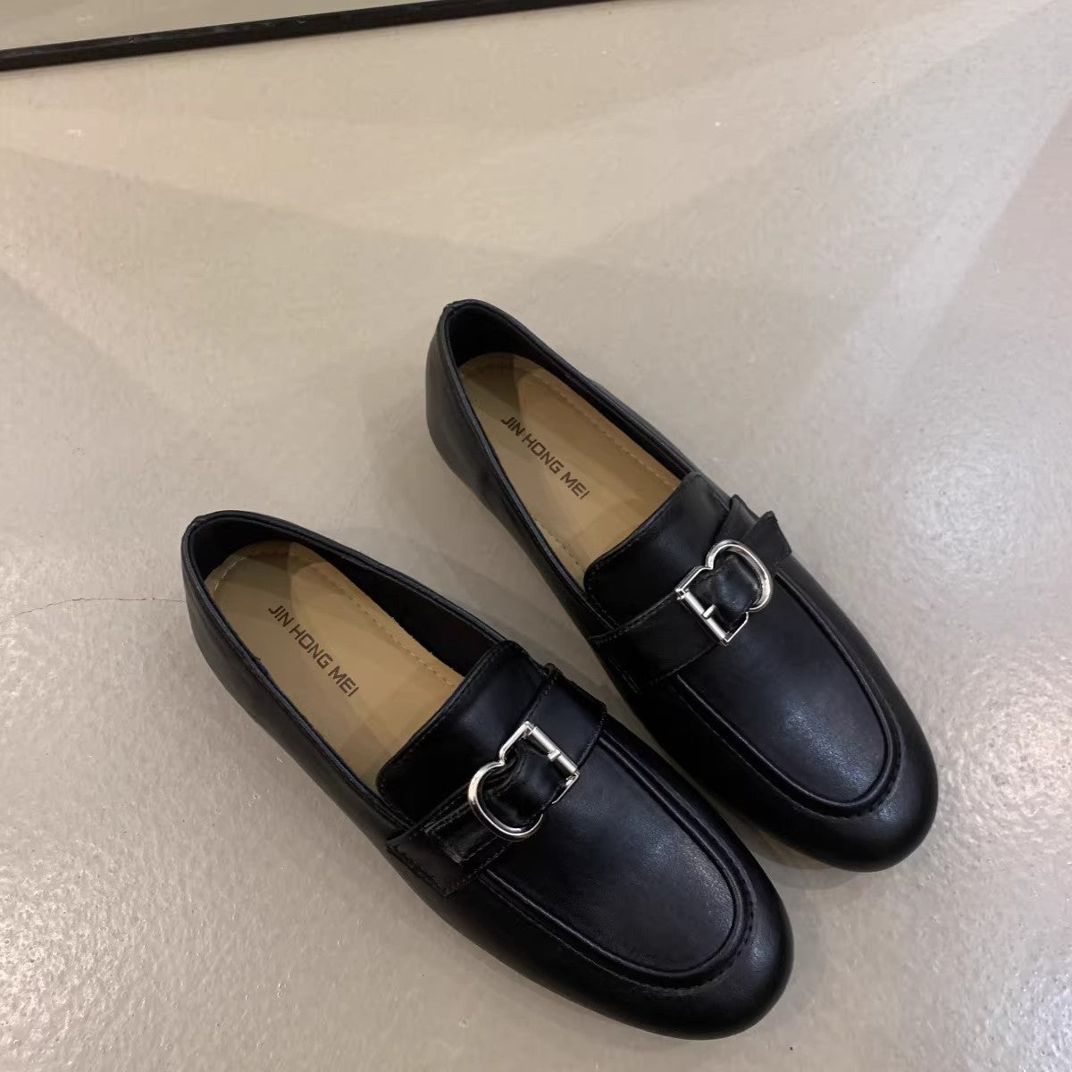 Damen Mokassins Elegante Schuhe mit Schnallenverschluss