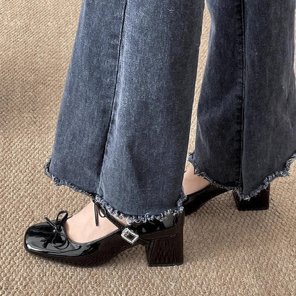 Damen Pumps Elegante Schleifen Glitzer