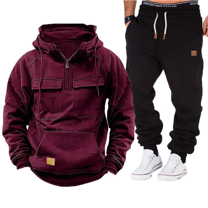 Herren funktionale Kapuzenjacke mit durchgehendem Reißverschluss und praktischen Taschen BerlinGlamour, die für viele Anlässe geeignet sind, wird zu Herren funktionale Kapuzenjacke