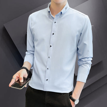 Herren Slim-Fit Hemd Langarm Elegant Modern