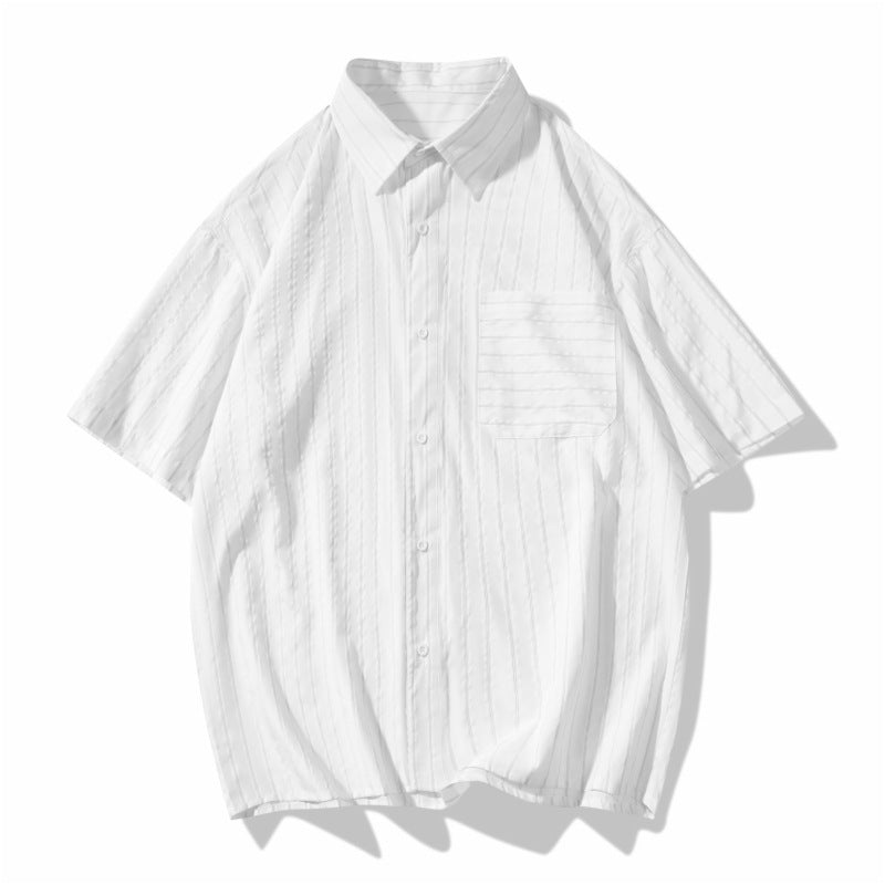 Herren Kurzarmhemd Streifen Hemd Modern Slimfit