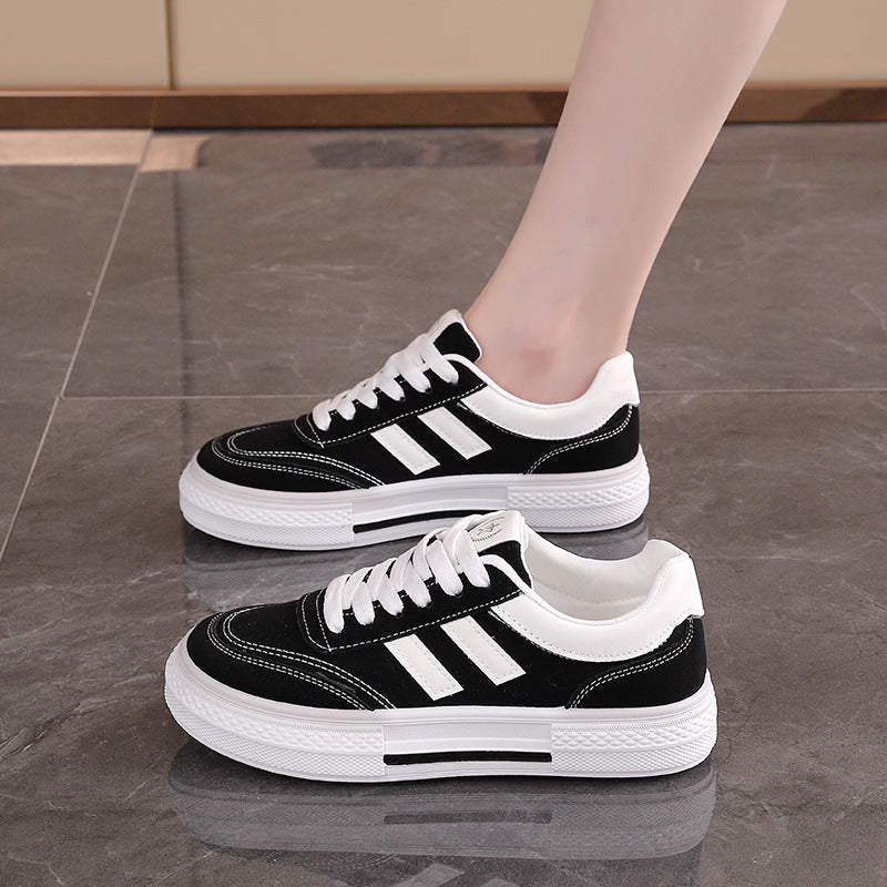 Damen Sneaker Sportlich Bequem Laufsohle Weiß