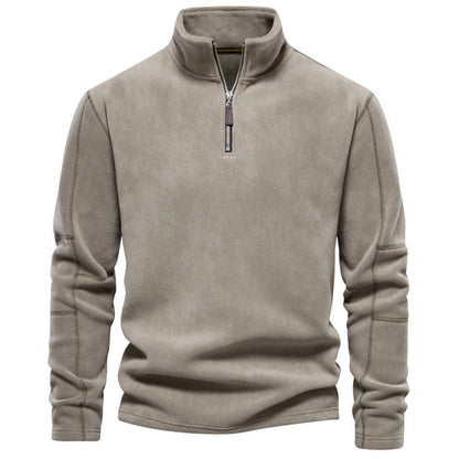 Herren Fleece Pullover Halbzipp Reißverschluss Warm