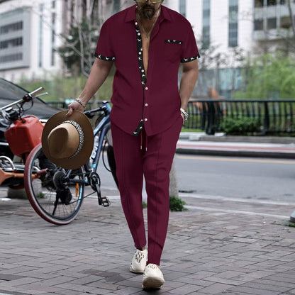Herren Freizeithemd Modern mit Muster und passende Hose