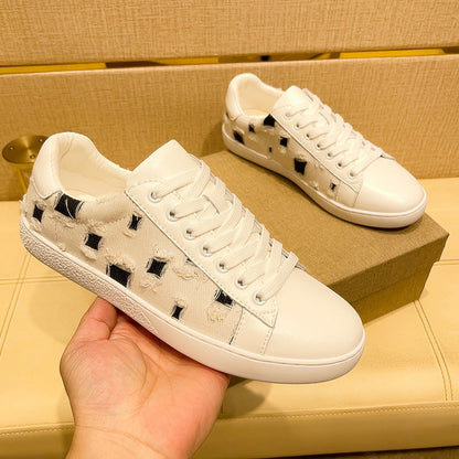Damen Sneaker Leder Modern Bequem Laufsohle