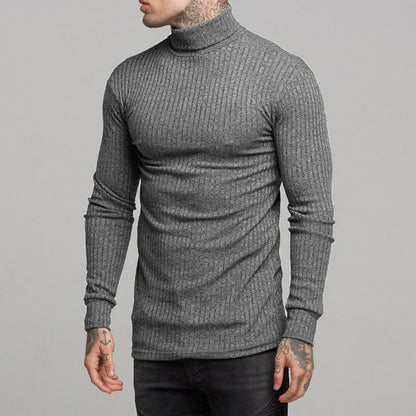 Herren Langarmshirt Rollkragen Modern Elegant