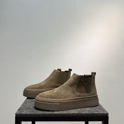 Damen Chelsea Boots Chunky mit Flexibel Sohle Schwarz Mode