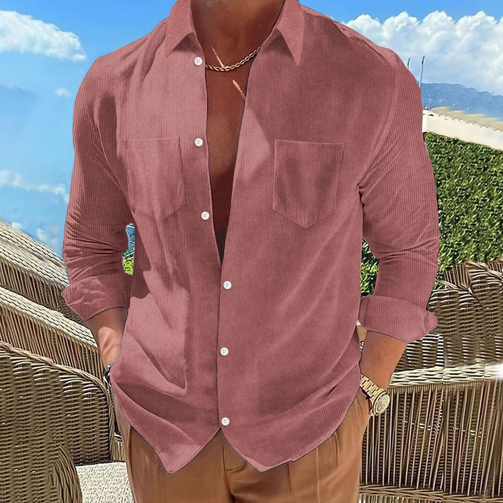 Herren Kord Bluse Modern Trendig Elegant
