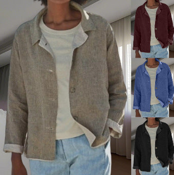 Damen Überwurfjacke Leicht Webmuster Modern - BerlinGlamour