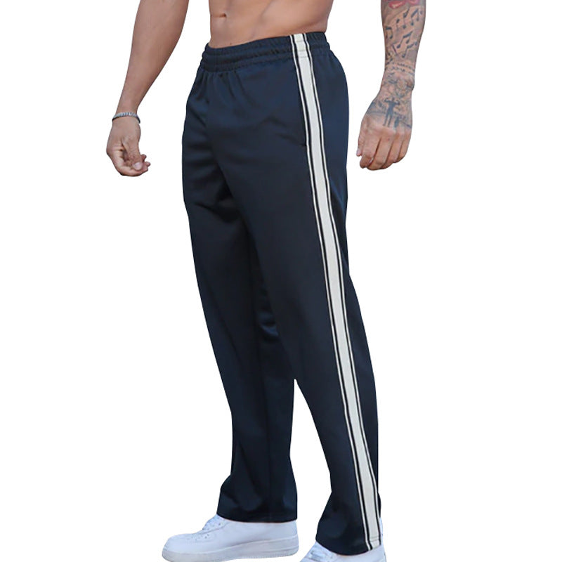 Herren Trainingshose Sportlich mit Streifen Schwarz