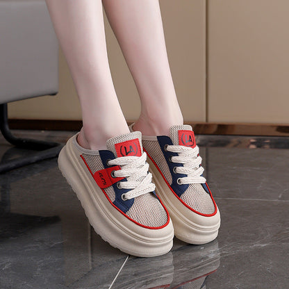 Damen Sneaker Leicht Atmungsaktiv Mesh Weiße Schuhe