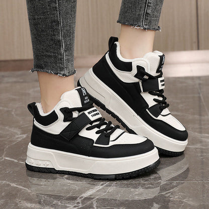 Damen Sneaker High-Top gefüttert mit Klettverschluss Schwarz