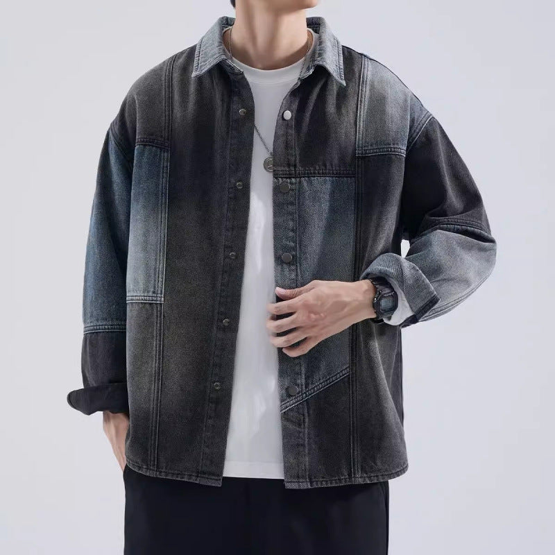 Herren Denim-Jacke Modern Lässig mit Farbeffekten