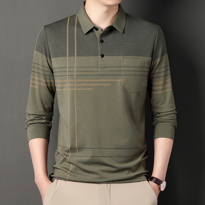 Herren Poloshirt Langarm Modern Grafikdesign Berlin
