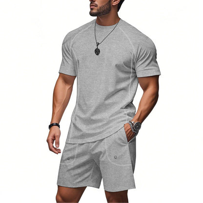 Herren Sportset Kurzarm atmungsaktiv mit Taschen