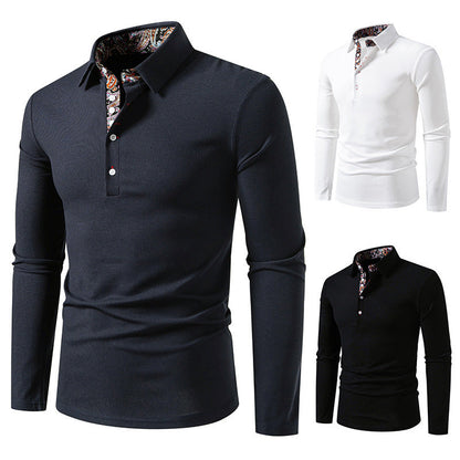 Herren Poloshirt Langarm Moderner Kragen Style - BerlinGlamour