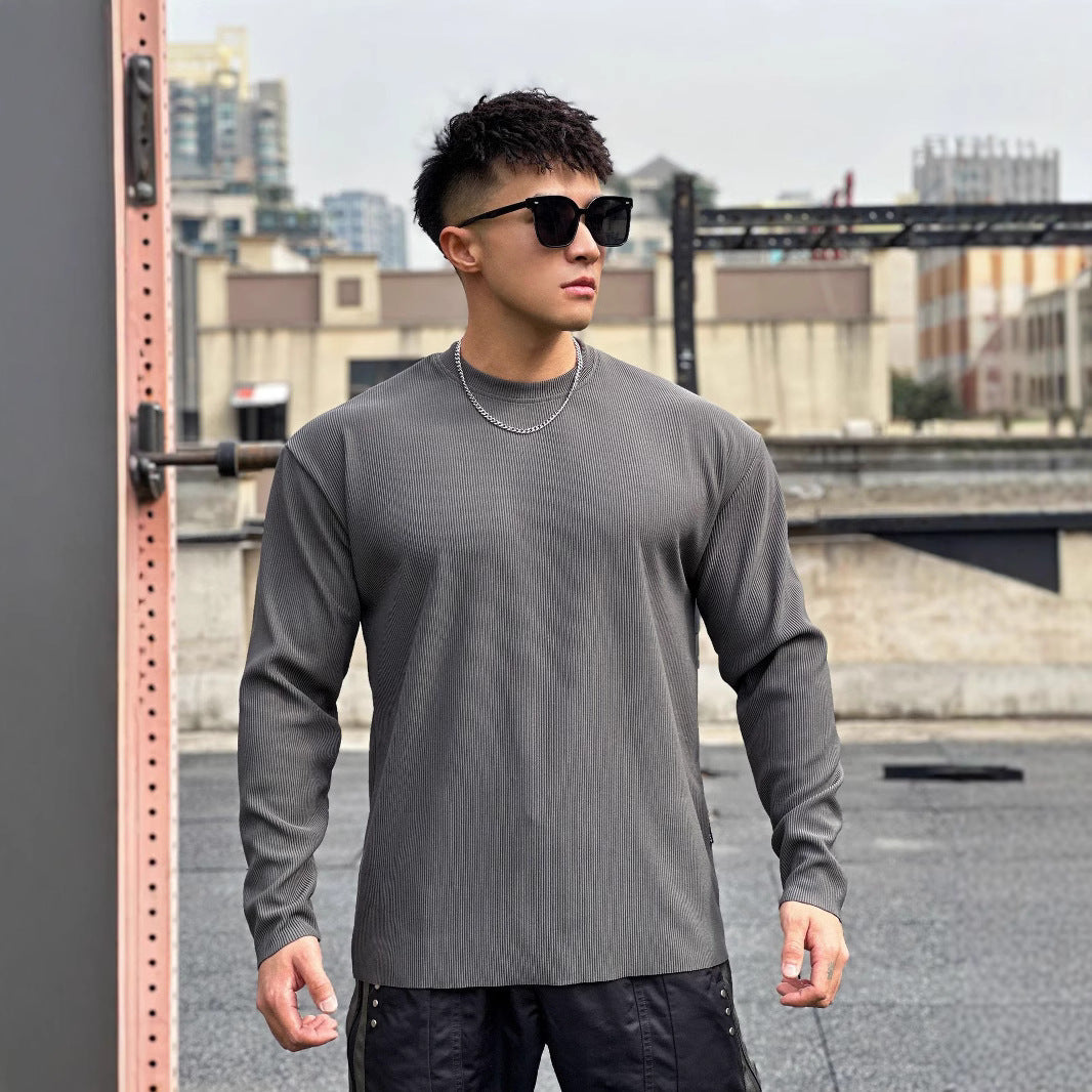 Herren Langarmshirt Rippstoff Lässig Modern Berlin