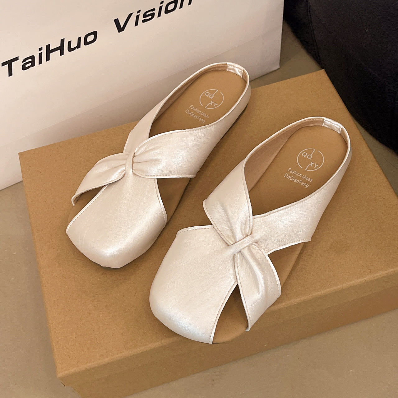 Damen Clogs Bequem Offen Knotendesign Sommer