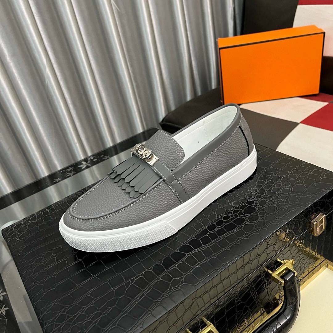 Damen Mokassins Ledernarbung Elegant Schwarz