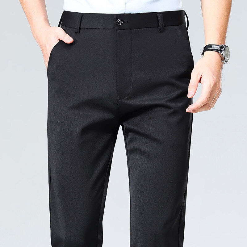 Herren Businesshosen Elegant Slim Fit Schwarz