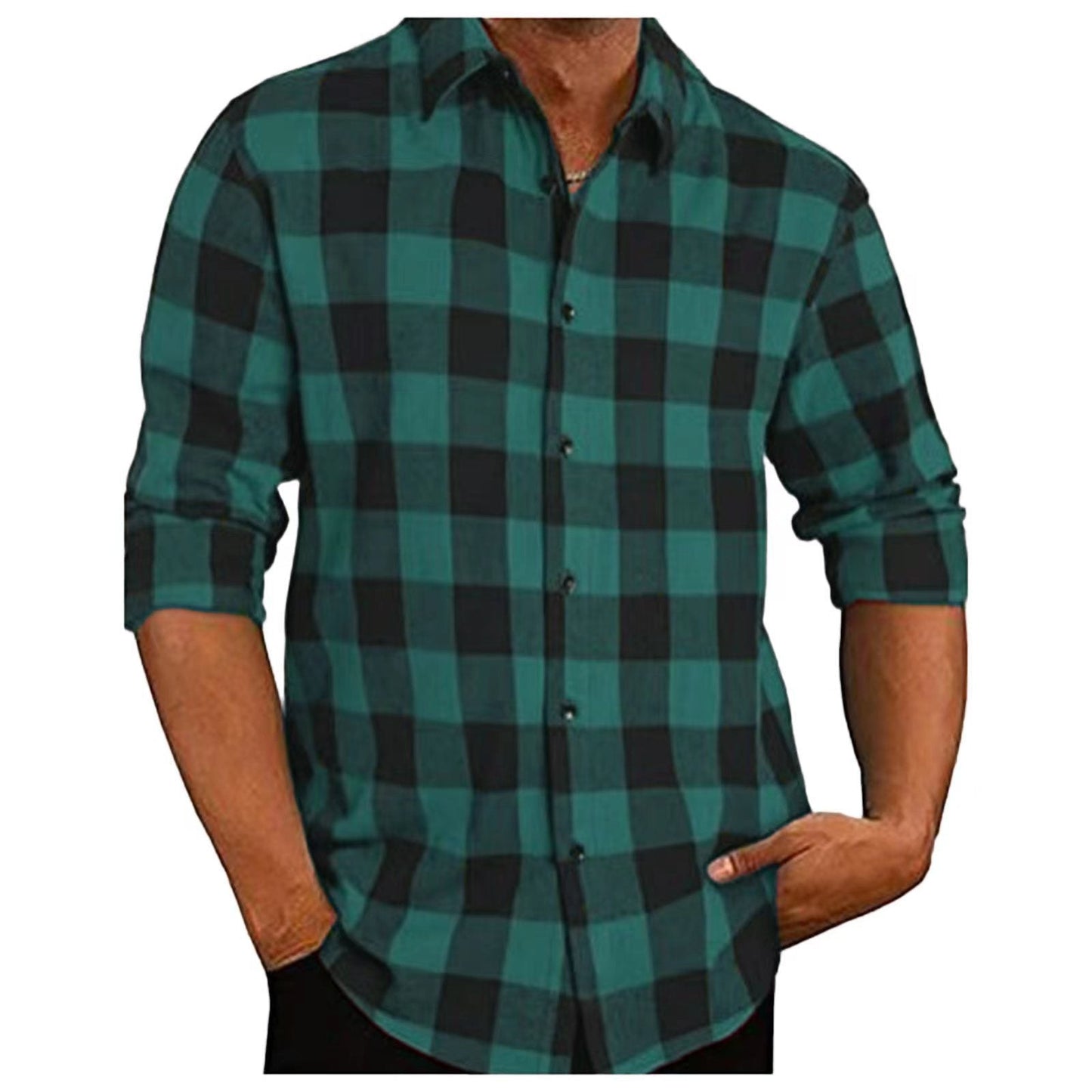 Herren Flanellhemden Kariert Elegantes Design