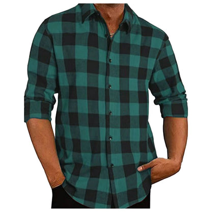 Herren Flanellhemden Kariert Elegantes Design
