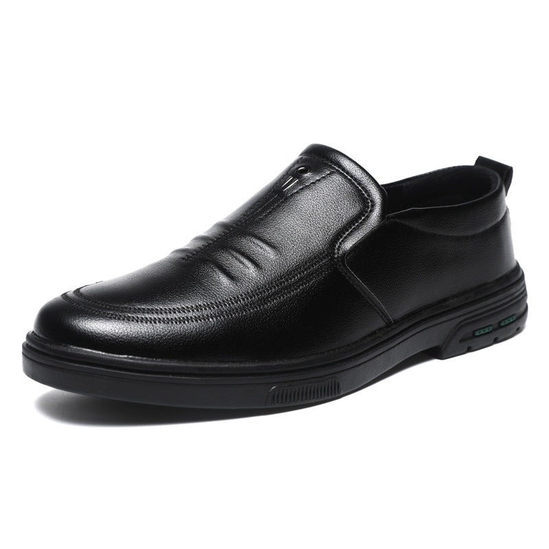 Herren Lederschuhe Bequem Slip-On Rutschfest Schwarz Modern
