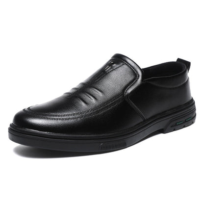 Herren Lederschuhe Bequem Slip-On Rutschfest Schwarz Modern