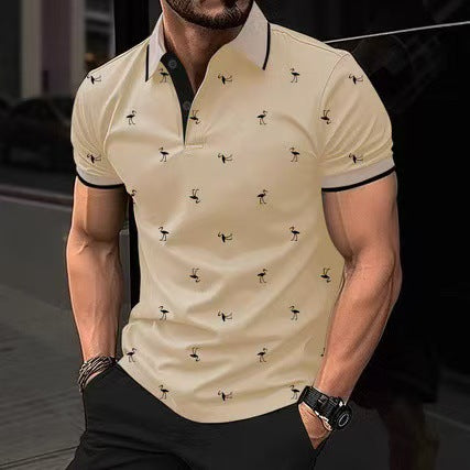 Herren Poloshirt Stilvoll Hochwertig Mustered