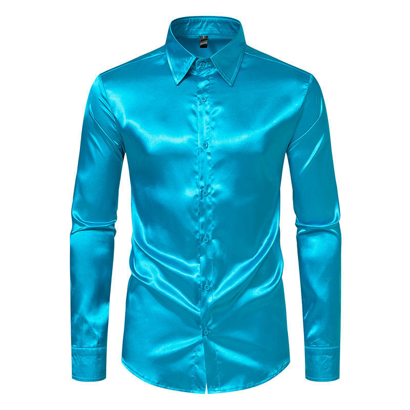 Herren Hemd Modern Satin Glänzend SlimFit