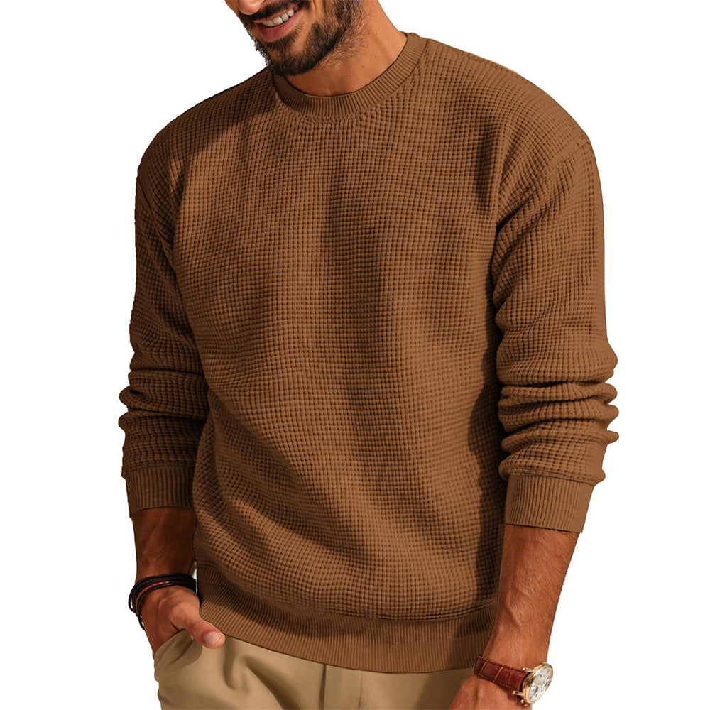 Herren Sweatshirt Rundhals Modern Strukturiert